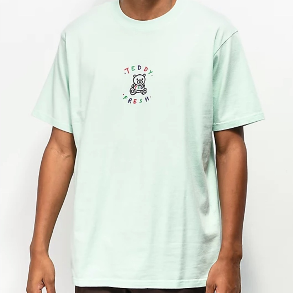 Teddy Fresh Embroidery Aqua Green T-Shirt Men’s Small
